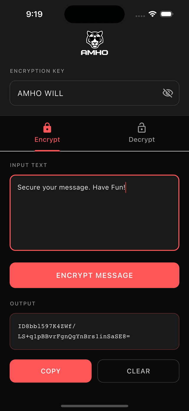 Encrypt screen